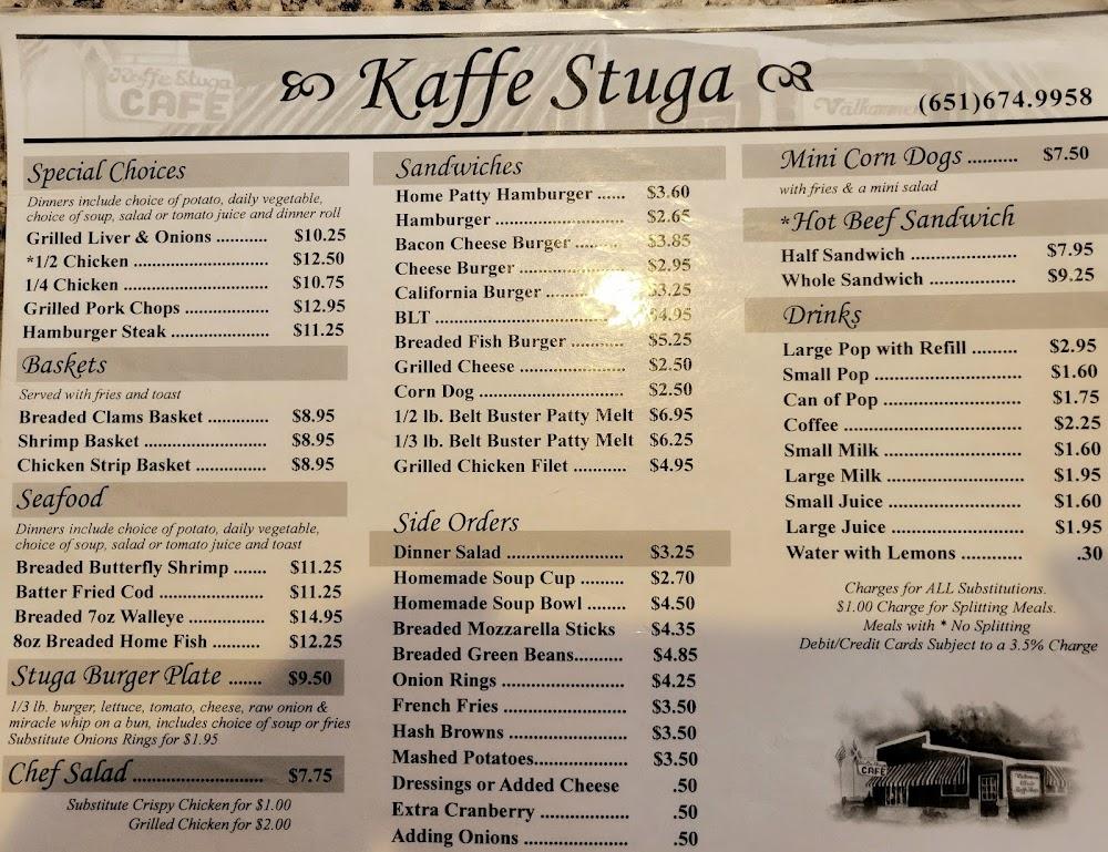 Kaffe Stuga Restaurant Menu image 1